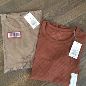 A New Day Ribbed Tee Bundle - Size Medium